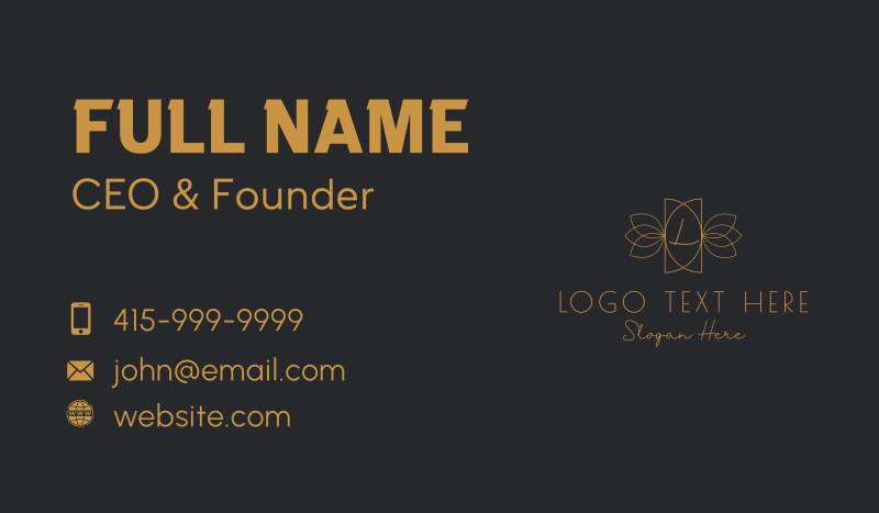 Golden Luxury Letter Business Card